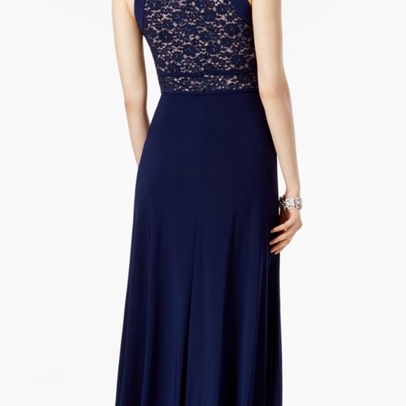 Nightway Lace A-Line Gown Navy Size 10 - Picture 6 of 8